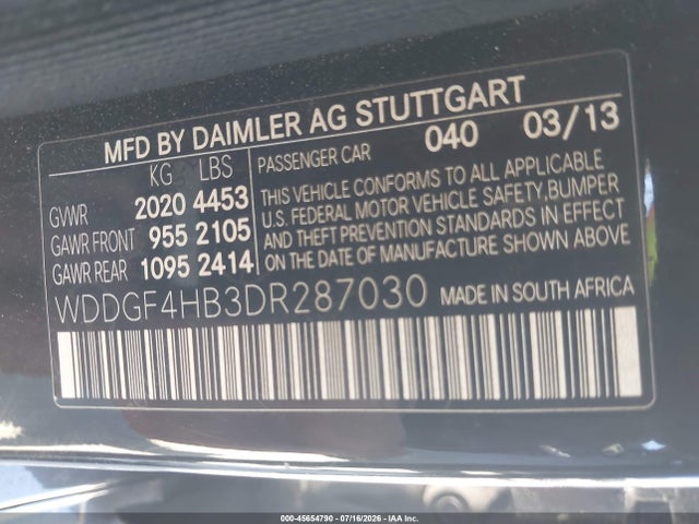 Продажа на аукционе авто 2013 Mercedes-benz C 250 Sport, vin: WDDGF4HB3DR287030, номер лота: 45654790