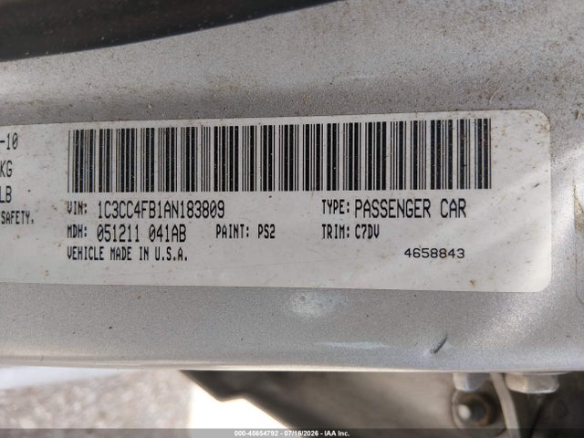 Aukcja sprzedaży 2010 Chrysler Sebring Touring, vin: 1C3CC4FB1AN183809, numer aukcji: 45654792