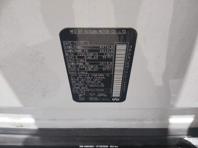 Infiniti Qx50 Luxe 2020 3PCAJ5M15LF105432 Image 9