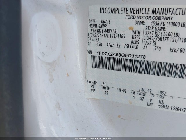 Ford F-250 Xl 2016 1FD7X2A68GED31278 Image 9