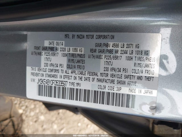 Aukcja sprzedaży 2015 Mazda Cx-5 Sport, vin: JM3KE4BY0F0533597, numer aukcji: 45654852