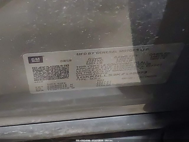 Aukcja sprzedaży 2019 Gmc Acadia Sle-2, vin: 1GKKNLLS3KZ148073, numer aukcji: 45654899
