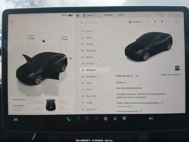 Продаж на аукціоні авто 2023 Tesla Model Y Awd/long Range Dual Motor All-wheel Drive, vin: 7SAYGDEE2PA107251, номер лоту: 45654973