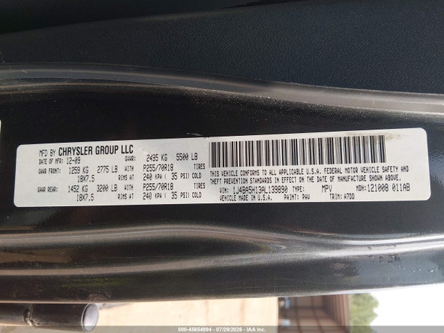 Продаж на аукціоні авто 2010 Jeep Wrangler Unlimited Sahara, vin: 1J4BA5H13AL139890, номер лоту: 45654994