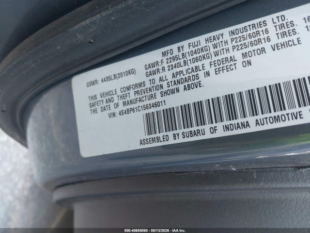 Aukcja sprzedaży 2005 Subaru Outback 2.5i, vin: 4S4BP61C156346011, numer aukcji: 45655060