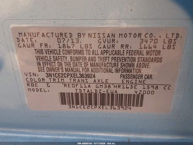 Nissan Versa Note Sv 2014 3N1CE2CPXEL363924 Image 9