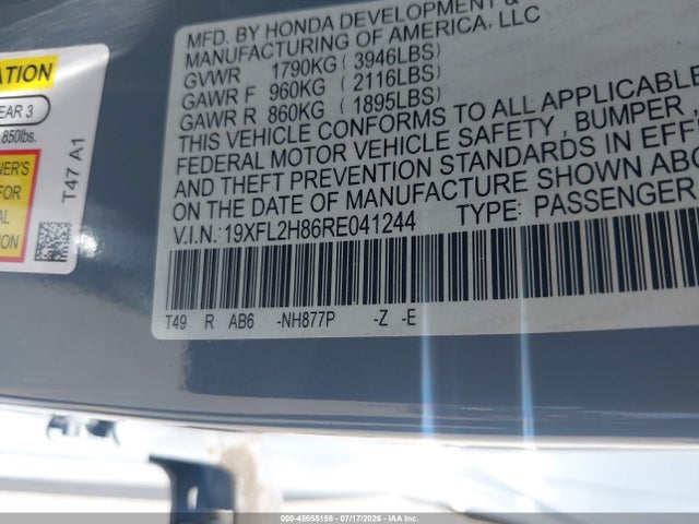 19XFL2H86RE041244 Honda Civic Sport