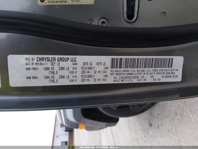 2013 Jeep Patriot Latitude მანქანა იყიდება აუქციონზე, vin: 1C4NJRFB4DD165550, აუქციონის ნომერი: 45655160