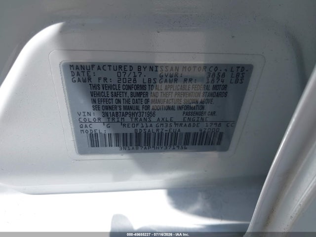 Nissan SENTRA SR 2017 3N1AB7AP9HY371956 Image 9