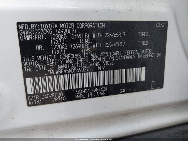 Toyota Rav4 Hybrid Le 2021 JTMLWRFV5MD559027 Image 9