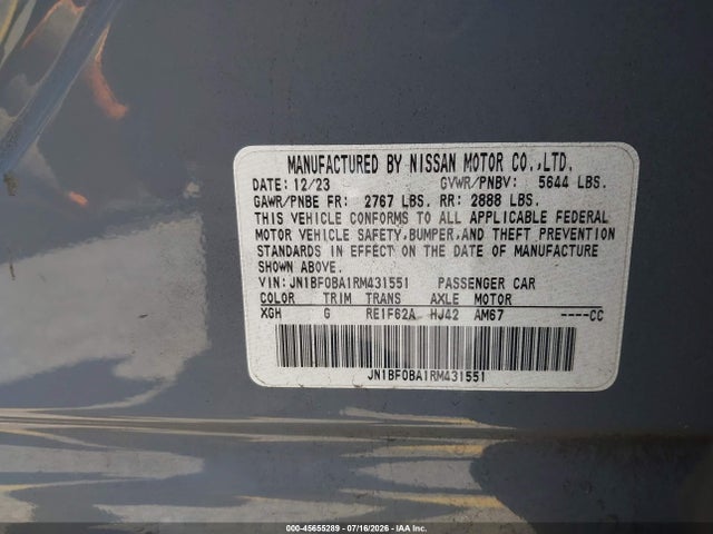 JN1BF0BA1RM431551 Nissan Ariya Evolve+