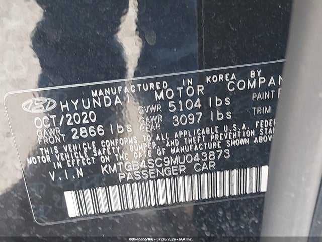 Aukcja sprzedaży 2021 Genesis G80 2.5t Rwd, vin: KMTGB4SC9MU043873, numer aukcji: 45655366