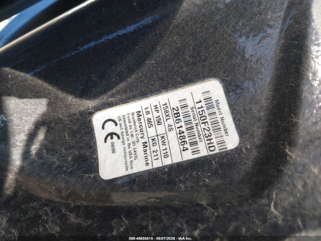 45655415 :رقم المزاد ، BUJ83253K819 vin ، 2019 Tracker Nitro Zv19 مزاد بيع