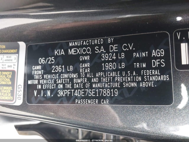 KIA K4 Lx 2025 3KPFT4DE7SE178819 Image 9