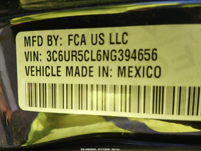 2022 Ram 2500 Tradesman  4x4 6'4 Box მანქანა იყიდება აუქციონზე, vin: 3C6UR5CL6NG394656, აუქციონის ნომერი: 45655549