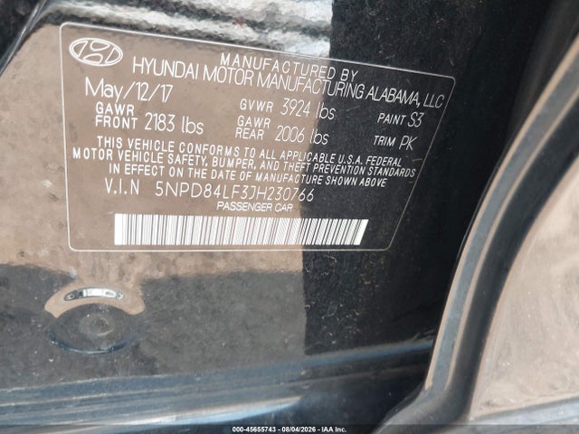 Продаж на аукціоні авто 2018 Hyundai Elantra Sel, vin: 5NPD84LF3JH230766, номер лоту: 45655743