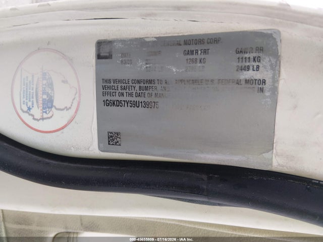 Aukcja sprzedaży 2009 Cadillac Dts 1sd, vin: 1G6KD57Y59U139975, numer aukcji: 45655809