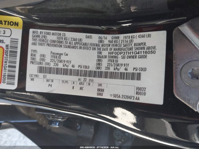 WF0DP3TH1G4116050 Ford FOCUS RS
