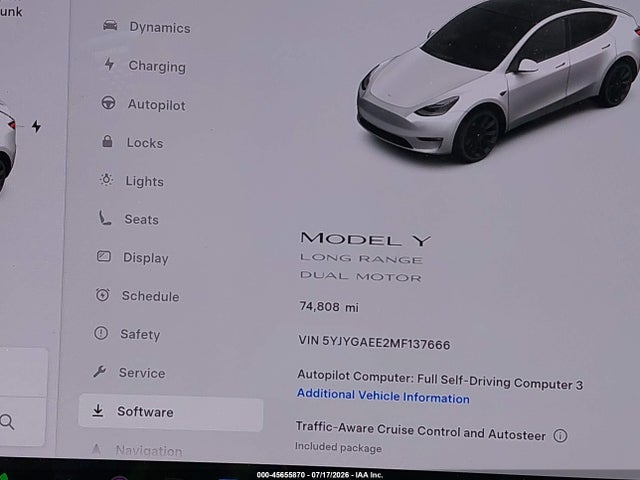 Продаж на аукціоні авто 2021 Tesla Model Y Long Range Dual Motor All-wheel Drive, vin: 5YJYGAEE2MF137666, номер лоту: 45655870