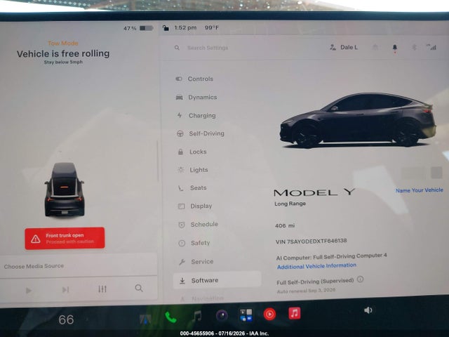 Продаж на аукціоні авто 2026 Tesla Model Y Premium Rear-wheel Drive/rear-wheel Drive, vin: 7SAYGDEDXTF646138, номер лоту: 45655906