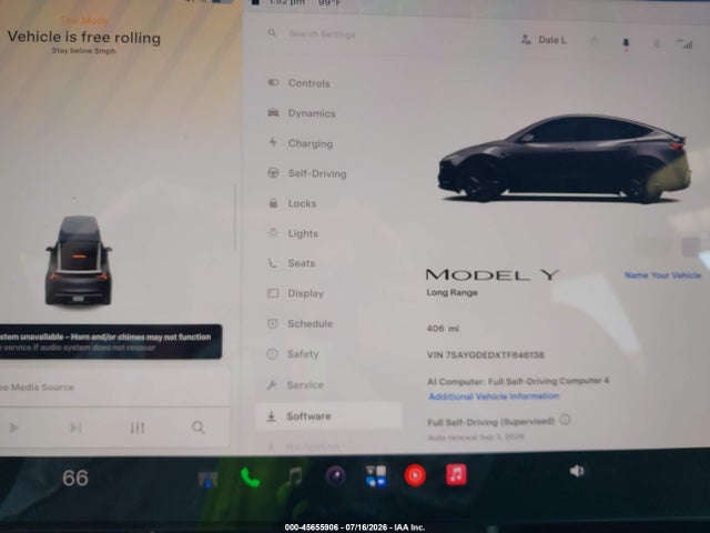 Продаж на аукціоні авто 2026 Tesla Model Y Premium Rear-wheel Drive/rear-wheel Drive, vin: 7SAYGDEDXTF646138, номер лоту: 45655906