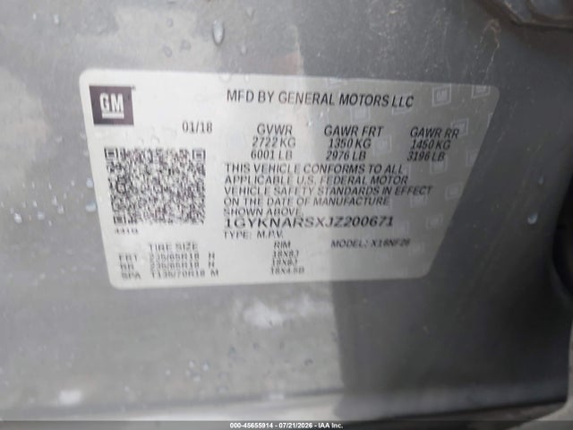 Продажа на аукционе авто 2018 Cadillac Xt5 Standard, vin: 1GYKNARSXJZ200671, номер лота: 45655914
