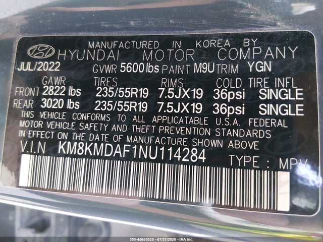 Hyundai IONIQ 5 SE 2022 KM8KMDAF1NU114284 Image 9