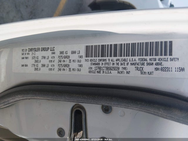 Aukcja sprzedaży 2011 Ram Ram 1500 Slt, vin: 1D7RB1CT9BS629220, numer aukcji: 45655941