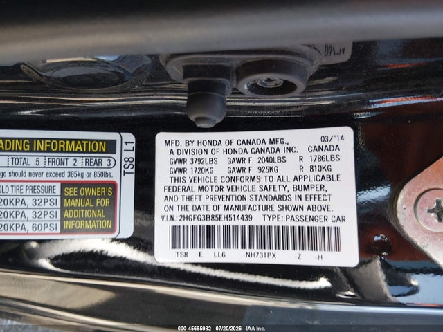 Honda CIVIC EX 2014 2HGFG3B85EH514439 Image 9