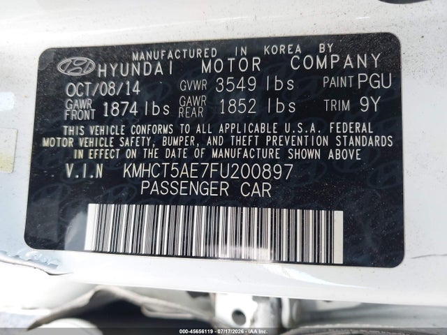 Hyundai ACCENT GS 2015 KMHCT5AE7FU200897 Image 9