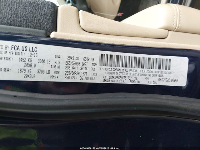 Jeep Grand Cherokee Limited 2017 1C4RJFBG2HC751757 Image 9