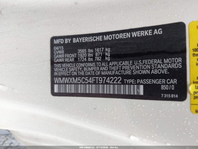 WMWXM5C54FT974222 Mini Hardtop Cooper