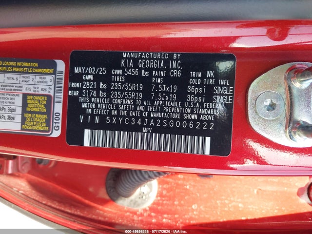 5XYC34JA2SG006222 KIA Ev6 Light Long Range Rwd