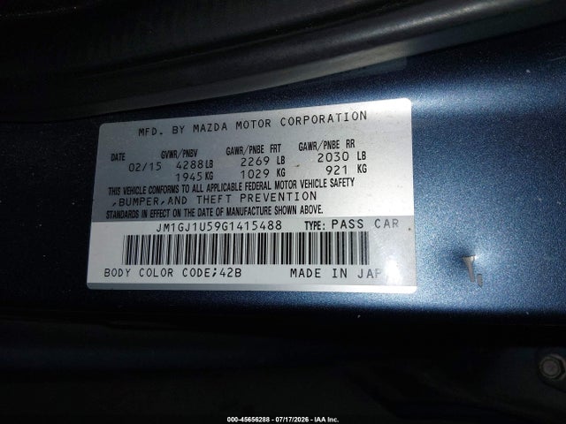JM1GJ1U59G1415488 Mazda Mazda6 I Sport
