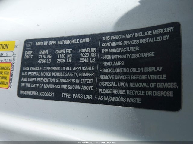 Buick Cascada Premium 2018 W04WH3N51JG006031 Image 9