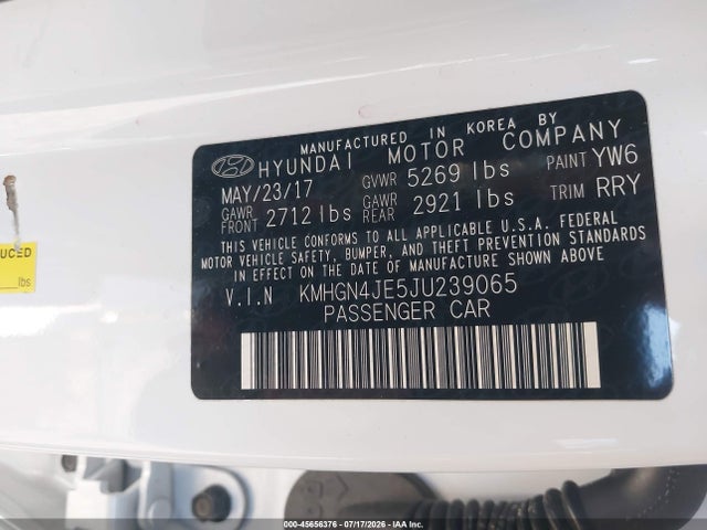 Genesis G80 3.8 2018 KMHGN4JE5JU239065 Image 9