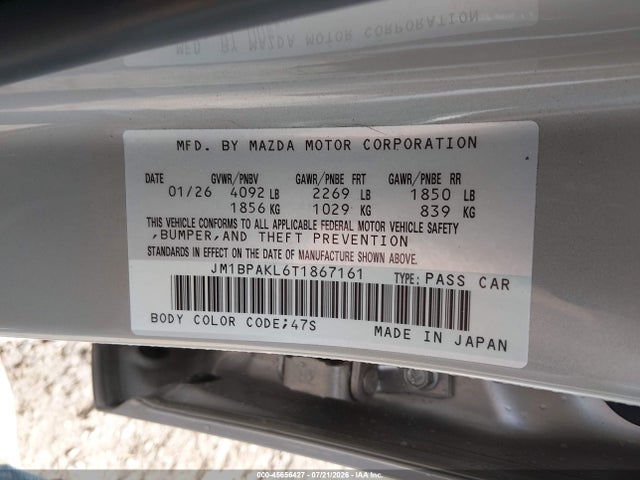 Aukcja sprzedaży 2026 Mazda Mazda3 2.5 S Select Sport, vin: JM1BPAKL6T1867161, numer aukcji: 45656427