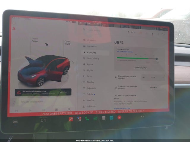 Продаж на аукціоні авто 2023 Tesla Model Y Awd/long Range Dual Motor All-wheel Drive, vin: 7SAYGAEE6PF741101, номер лоту: 45656578