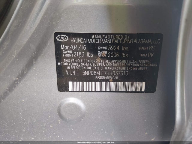 Hyundai ELANTRA SE 2017 5NPD84LF7HH037613 Image 9