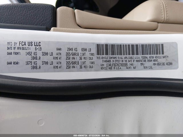 Aukcja sprzedaży 2019 Jeep Grand Cherokee Limited 4x4, vin: 1C4RJFBG7KC765595, numer aukcji: 45656724