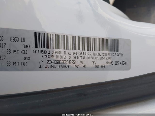 Dodge Grand Caravan Se Plus 2019 2C4RDGBG6KR547751 Image 9