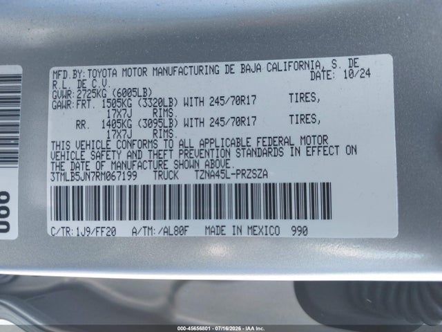 Toyota Tacoma Sr5 2024 3TMLB5JN7RM067199 Image 9