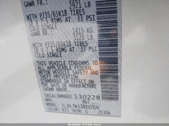 5N1AL0MN0EC530228 Infiniti QX60