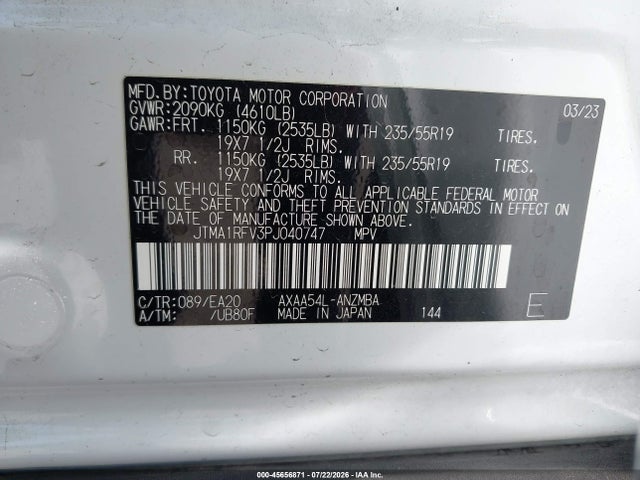 Auction sale of the 2023 Toyota Rav4 Xle Premium, vin: JTMA1RFV3PJ040747, lot number: 45656871