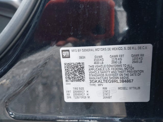 Продажа на аукционе авто 2024 Gmc Terrain Awd Sle, vin: 3GKALTEG9RL384867, номер лота: 45656898