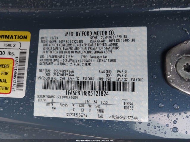 Ford Mustang Ecoboost Premium Fastback 2024 1FA6P8TH8R5121824 Image 9