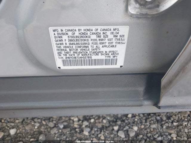 Продаж на аукціоні авто 2004 Acura Mdx, vin: 2HNYD18704H557615, номер лоту: 45656983