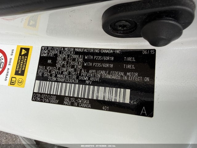 2015 Lexus Rx 350 მანქანა იყიდება აუქციონზე, vin: 2T2BK1BA8FC330428, აუქციონის ნომერი: 45657016