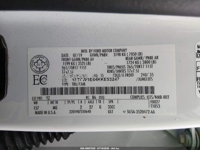 Ford F-150 Xlt 2019 1FTFW1E44KKE53247 Image 9