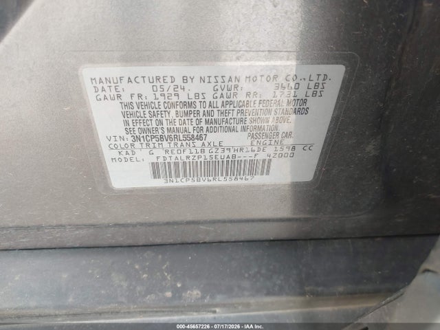 Nissan Kicks S Xtronic Cvt 2024 3N1CP5BV6RL558467 Image 9